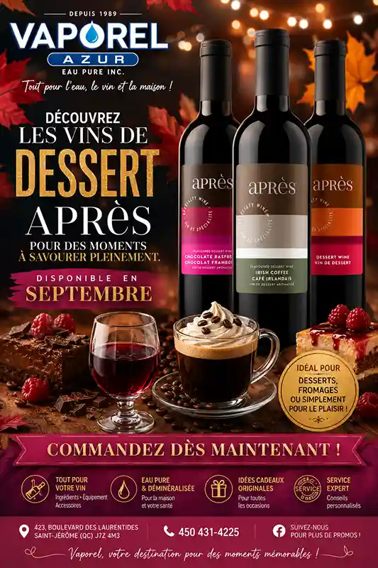 VAPOREL Azur Eau Pure Inc. promotion spéciale 2026