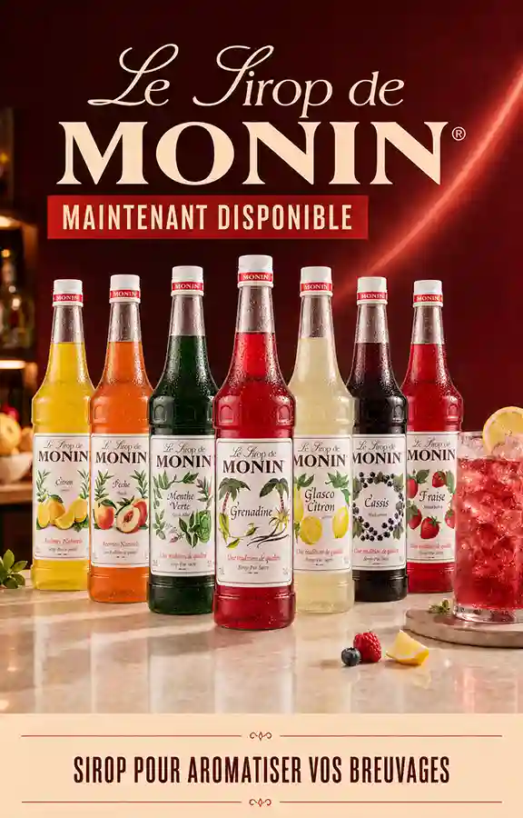 Sirop Monin maintenant disponible chez Vaporel
